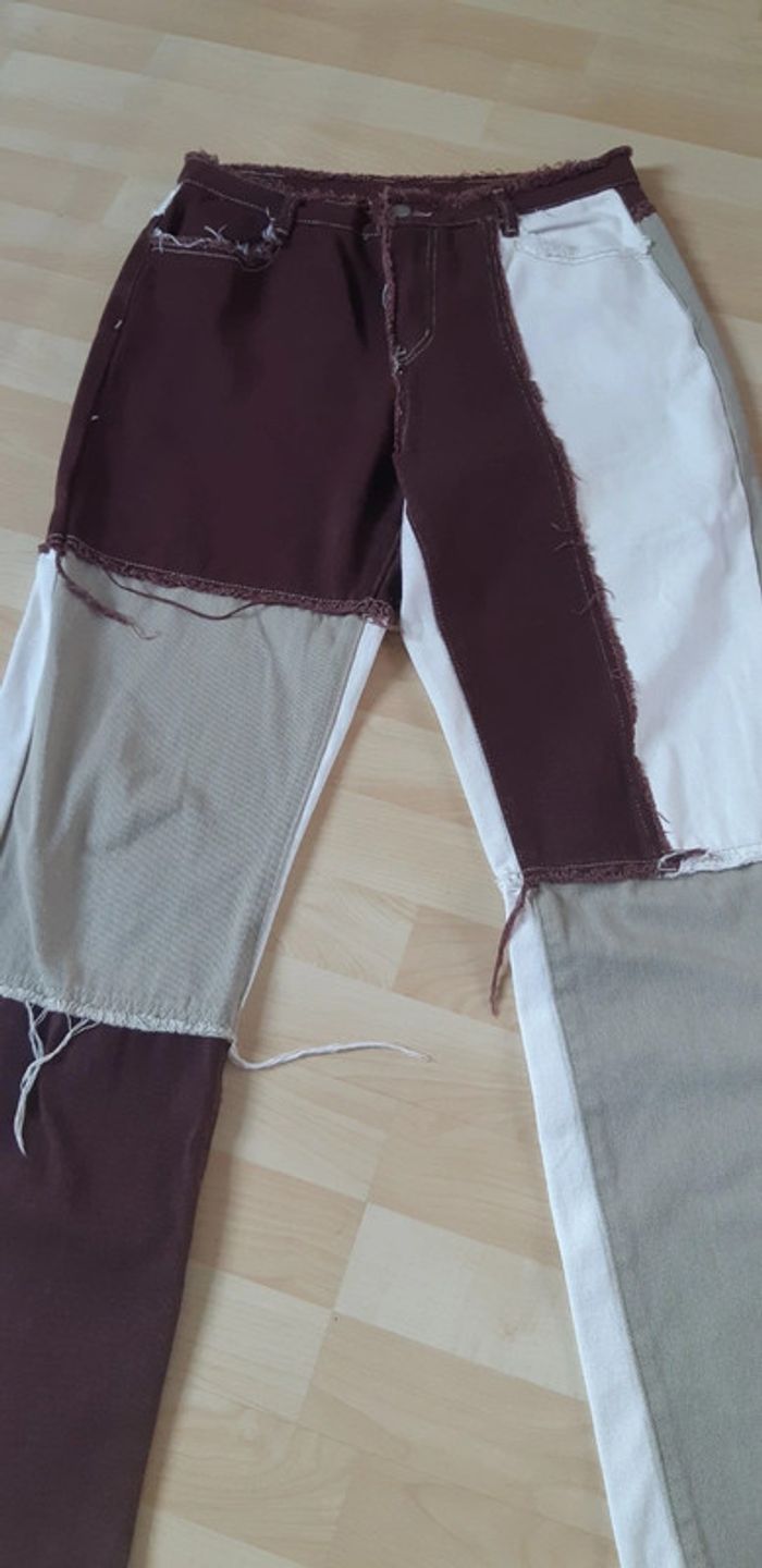 Pantalon empiècement femme taille L - photo numéro 2