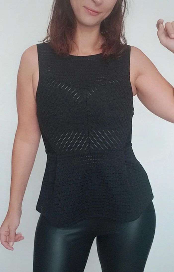 Haut péplum résille ajouré sexychic taille 36 - photo numéro 2