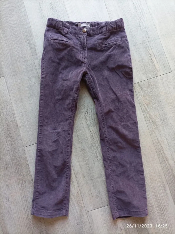 Pantalon velours prune 7/8 ans