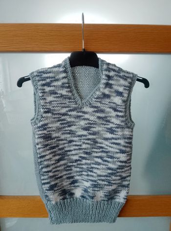 Pull sans manche, Tricot fait main - Garçon 5 ans