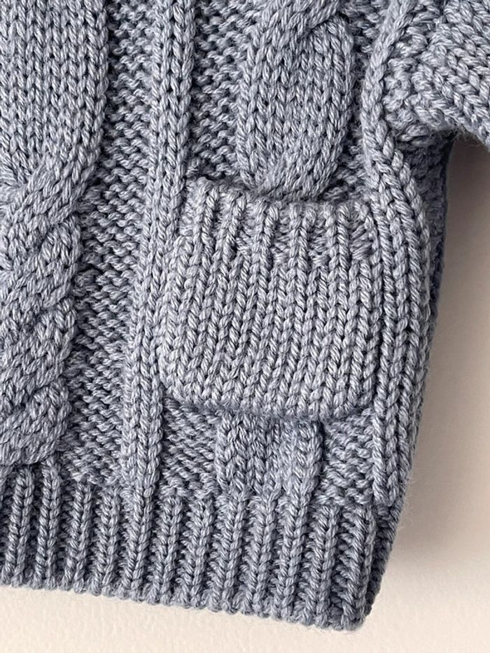 Pull bleu grisé neuf jamais porté boutchou taille 1 mois de chez Monoprix - photo numéro 4