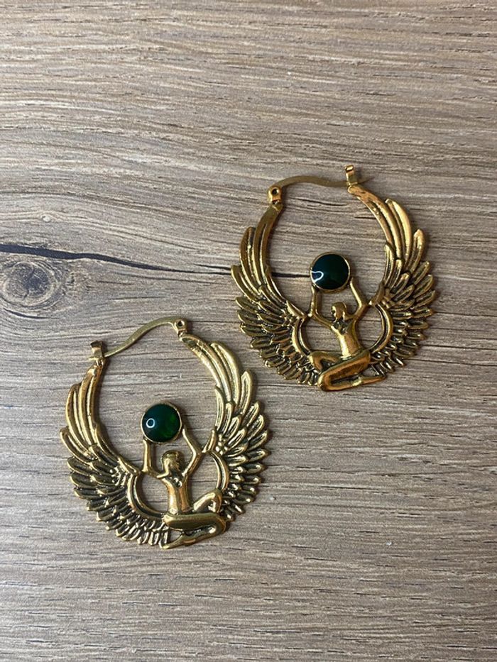 Boucles d'oreilles mystique acier doré - photo numéro 3