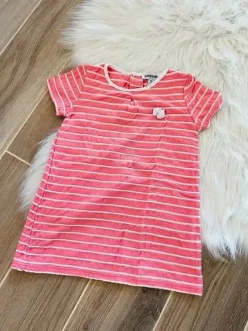 robe fille creeks saumon rosé marinière blanc 3 ans/36 mois