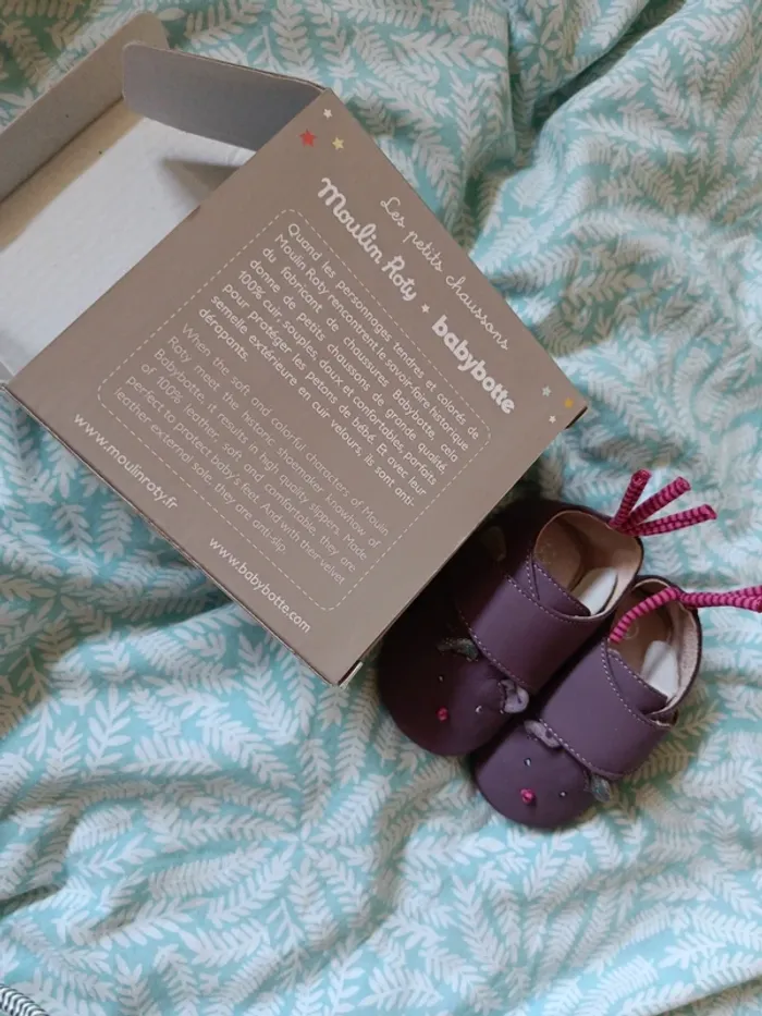 Chaussons Moulin Roty babybotte violet souris 6-12 mois - photo numéro 3