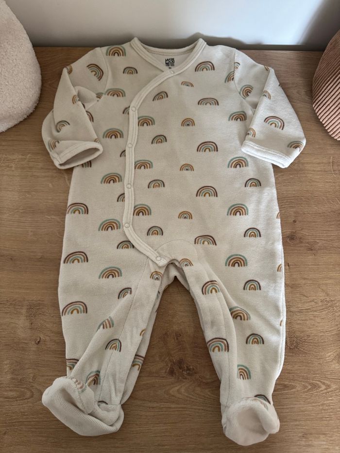 Lot de 2 pyjamas bébé (bleu & écru) - taille 9 mois - Gémo & La Redoute - photo numéro 6