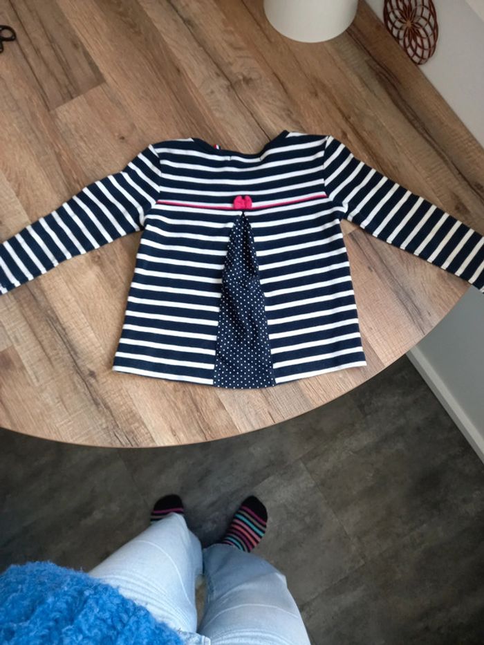 Pull Week end à la Mer, rayé marine, blanc et rose, Taille 3 ans - photo numéro 8