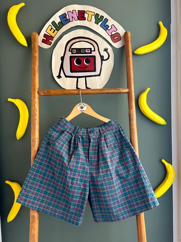 Short à carreaux vintage 6A