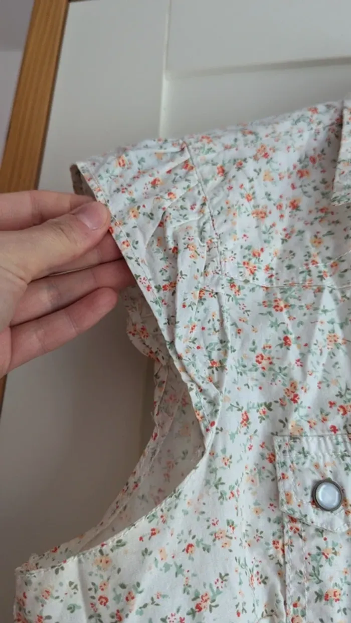 Chemise manche courte fleuri vintage - photo numéro 4