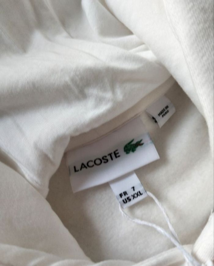 Sweat homme lacoste blanc créme taille XXL 100% coton 50€ - photo numéro 8