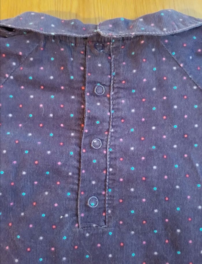 Blouse en velours violette à pois Kimbaloo 36 mois - photo numéro 3