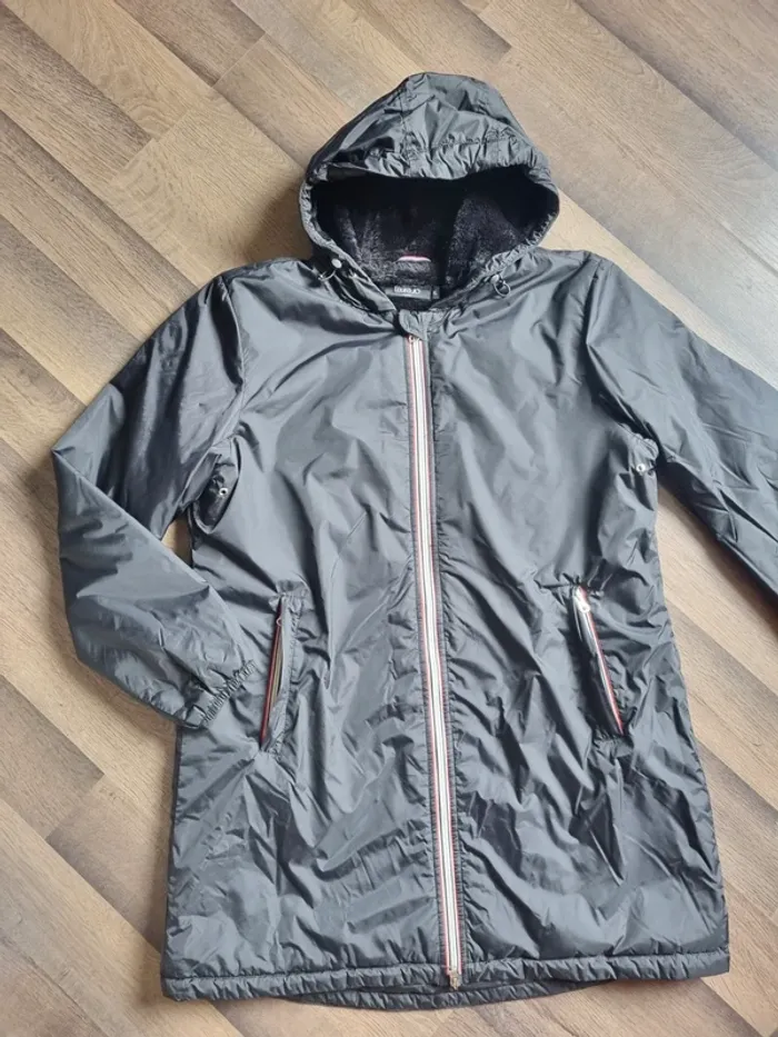 Manteau / Parka longue imperméable fourrée noire. Taille XL. Laura Jo. TBE - photo numéro 2