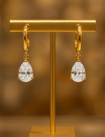 Top bijoux or zircon acier inoxydable revêtement  plaqué OR