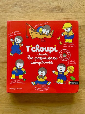 Livre sonore T'choupi chante les premières comptines Nathan