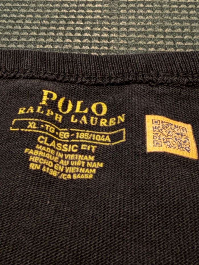 Tee Shirt Ralph Lauren Noir Taille XL coton - photo numéro 3