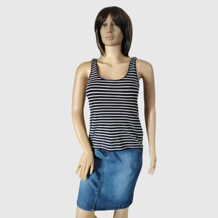 Débardeur Kiabi Rayé Bleu Marine et Blanc, Taille M - photo numéro 2