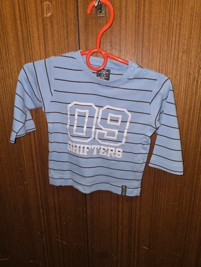 T-shirt bébé garçon manches longues rayé bleu