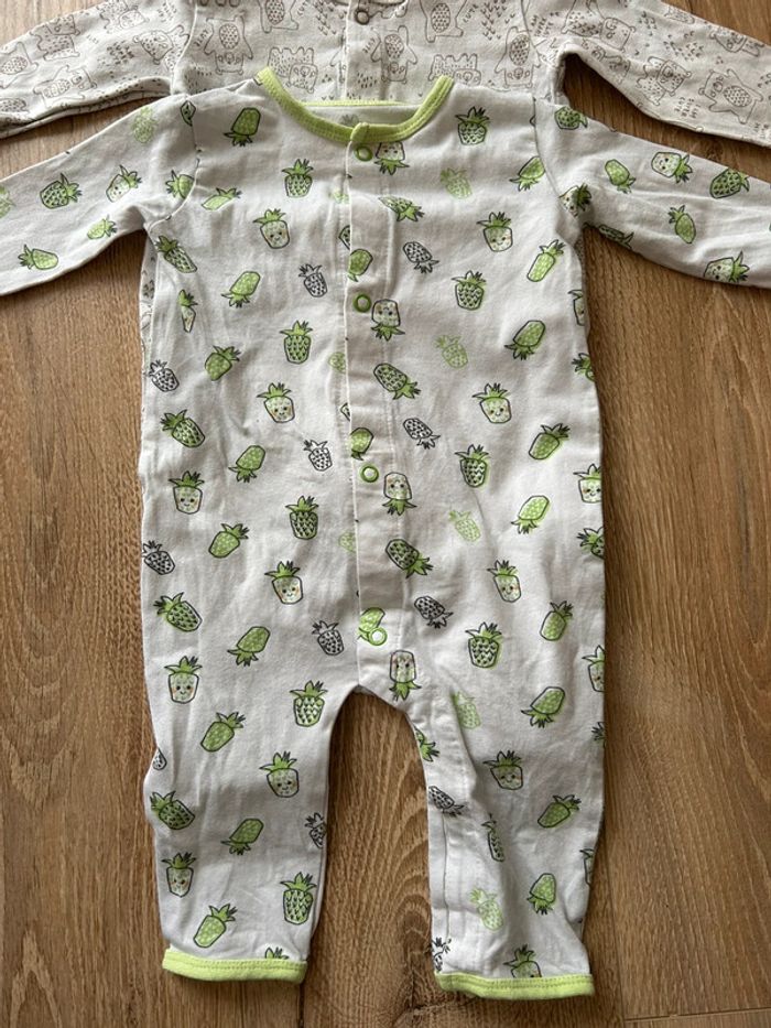 Lot 2 pyjamas coton sans pied 3 mois - photo numéro 2