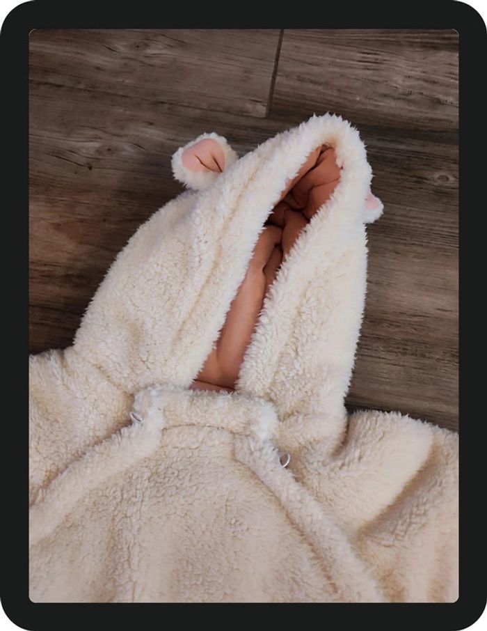 Combinaison avec capuche blanc rose hiver Bout'chou Taille 6 mois - photo numéro 3