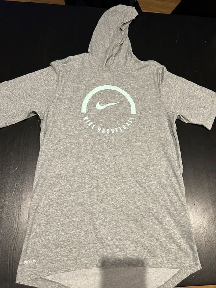 Nike tee shirt gris MC capuche S - photo numéro 4
