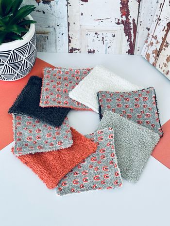 Lingette lavable et réutilisable lot de 8 en éponge coton