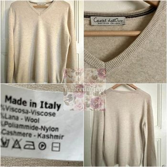 Pull tout doux taille S petit small beige chiné Italie - photo numéro 2