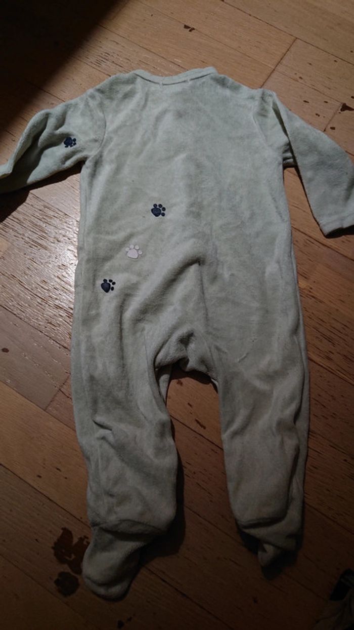 Pyjama velours vert d'eau motif animaux - photo numéro 2