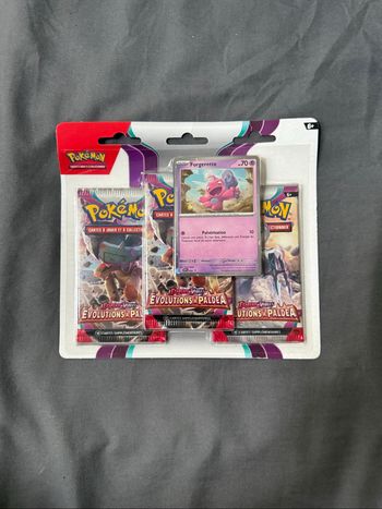 Tripack Pokémon Écarlate et Violet EV02 Évolutions à Paldea – Promo Forgerette – Neuf