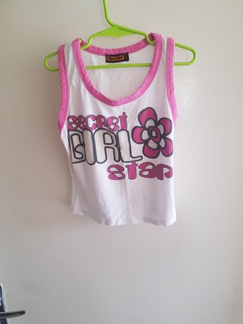 8 ans debardeur blanc et rose