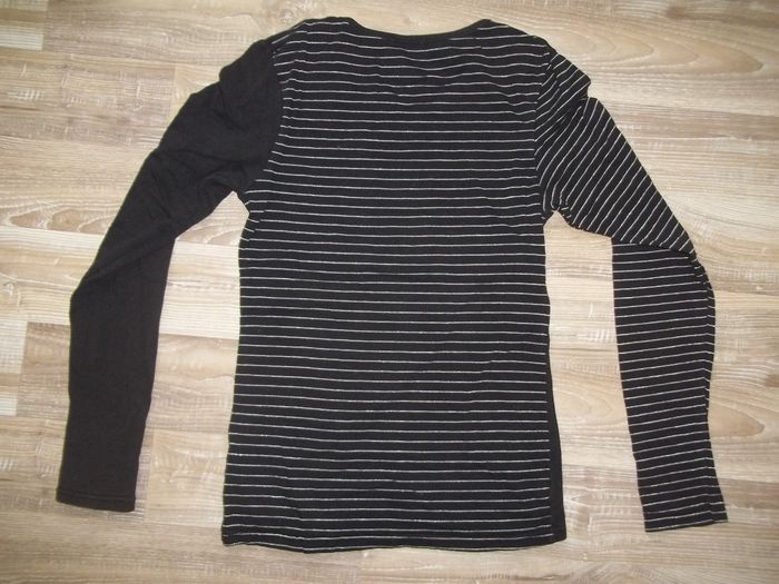 T-shirt noir et rayures argentées fleuri "Rock" Orchestra 14 ans - photo numéro 5