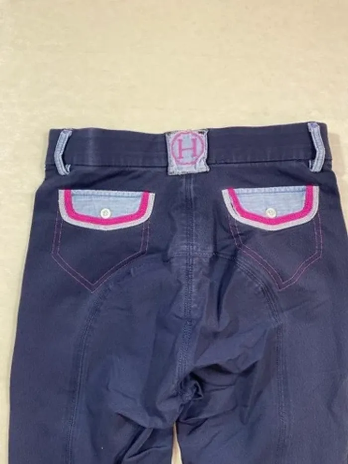 Pantalon Harcour – Bleu marine / Fuchsia – Taille 34 - photo numéro 8