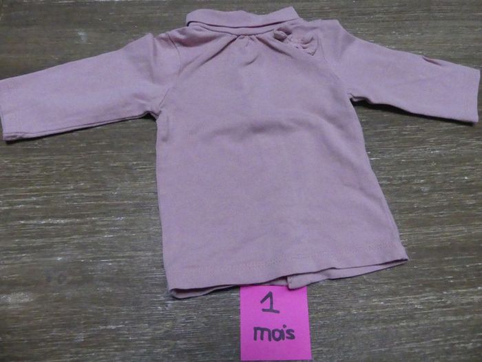 Lot 3 t shirts col roulé noir rose - photo numéro 2