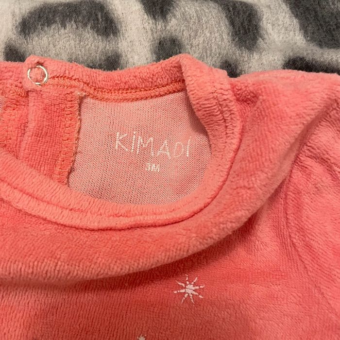 Pyjama bébé fille velours 3 mois - photo numéro 2