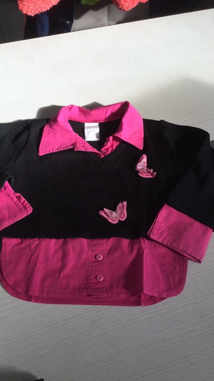 Ensemble pantalon et haut noir rose papillons 🦋 8 ans P’tit Mome - photo numéro 2