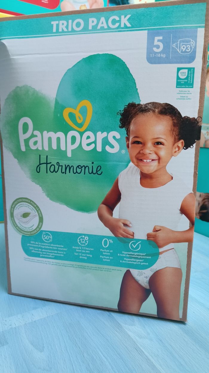 Trio pack Pampers harmonie taille 5