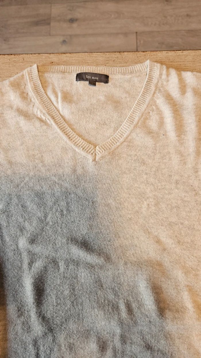 Pull léger à manches longues, pour homme, col V, peu mis, Tex Man,L - photo numéro 5