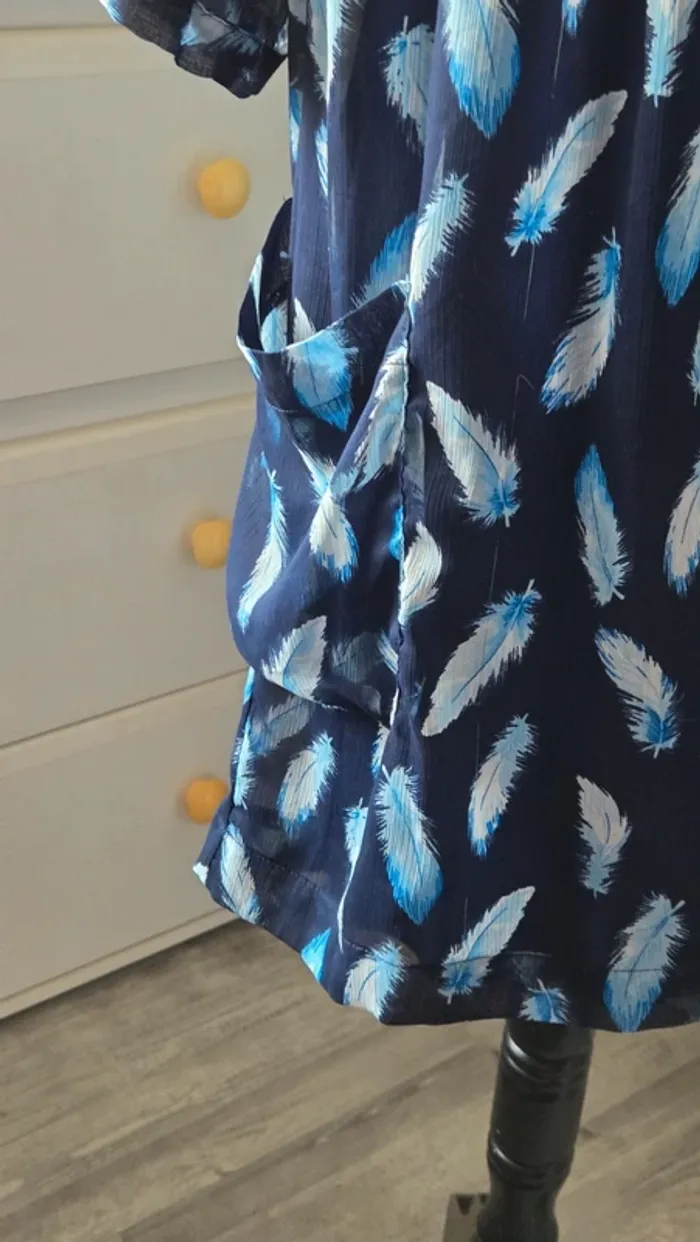 Robe bleu à Thème plume bleu de chez Véro Moda en Taille M/ 38 - photo numéro 8