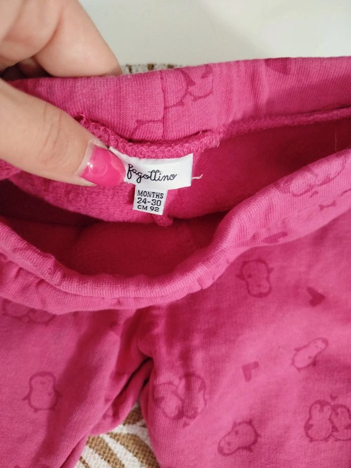 Pantalon jogging épais rose Fagottino 24 mois - photo numéro 2