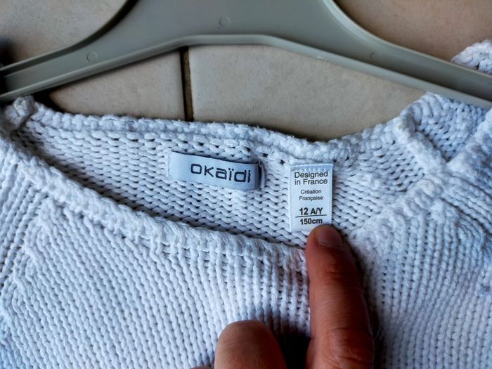 Pull blanc Okaïdi - photo numéro 2