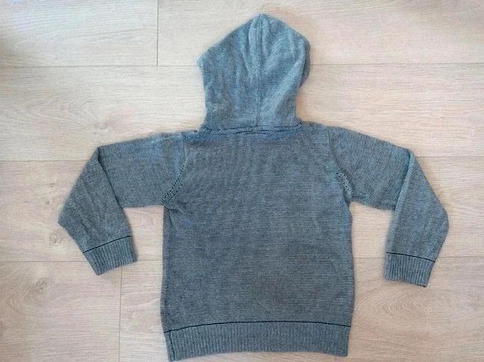 Sweat capuche bleu marine et blanc Eldys 6 ans - photo numéro 3