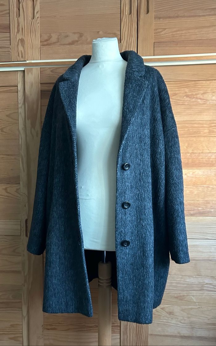 Manteau oversize gris Tex Taille 48 neuf jamais porté - photo numéro 2