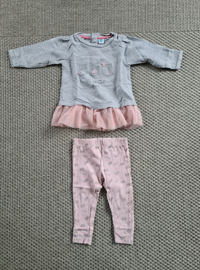 Ensemble tunique et legging assorti fille - 18 mois - photo numéro 2