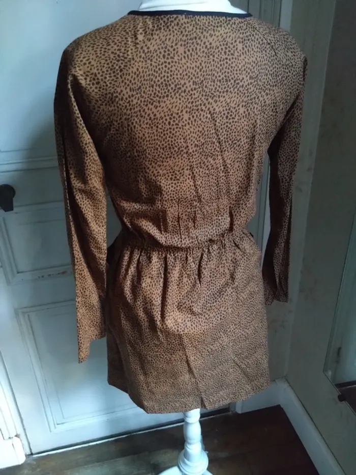 Robe courte Juju S’Amuse Deluxe XS/34 imprimé léopard, cintrée & doublée - photo numéro 10