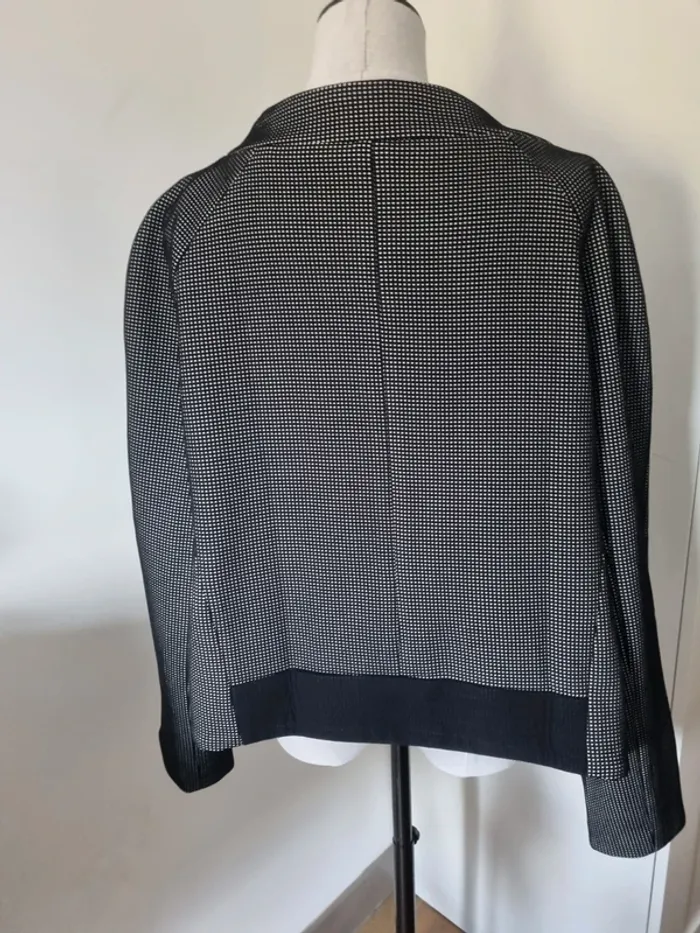 Blouson court argent & noir – Taille L (40) - photo numéro 5