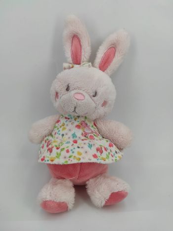 Doudou lapin rose Oiseau Tex Baby 17 cm