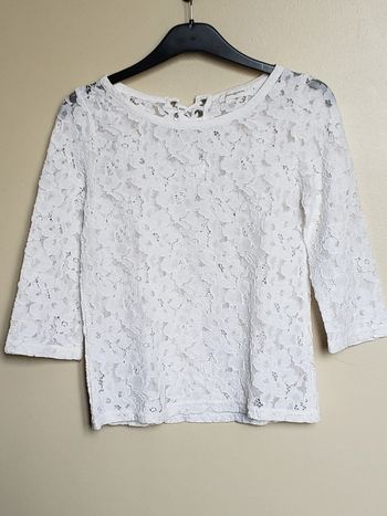 Haut manches 3 quart effet dentelle taille 34
