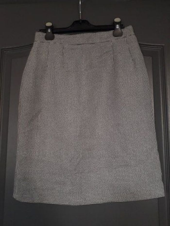 Jupe droite midi noir & blanc 42/XL - Kiabi