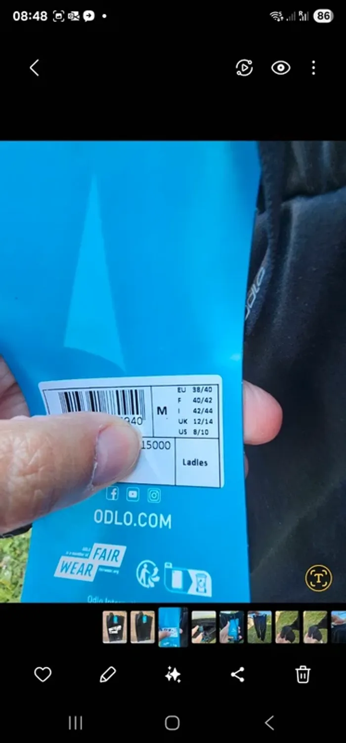 Pantalon 40/42 sport odlo femme neuf noir ski - photo numéro 6