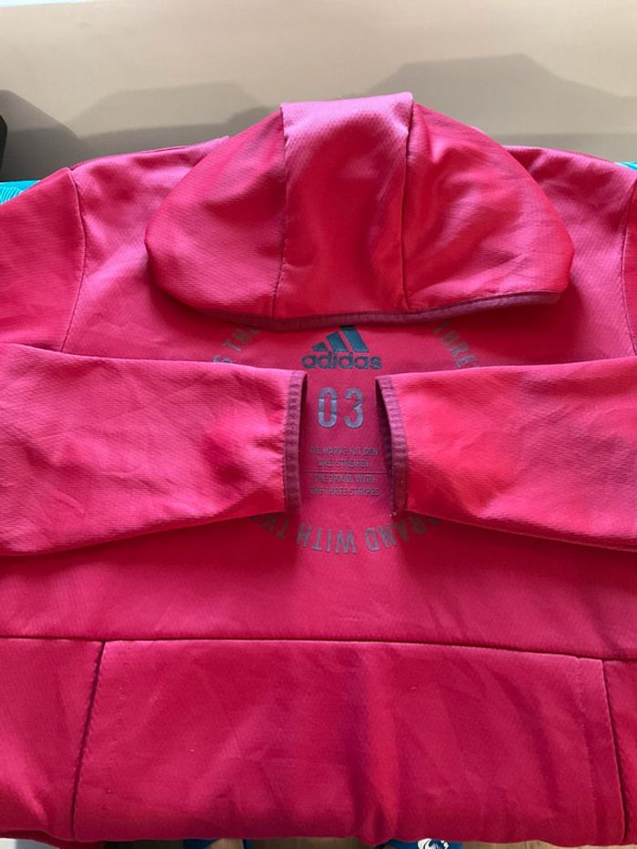 Sweat à capuche pour homme Adidas rouge foncé taille M 207 - photo numéro 3