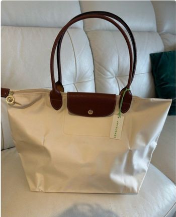 Sac Lonchamp taille L blanc crème