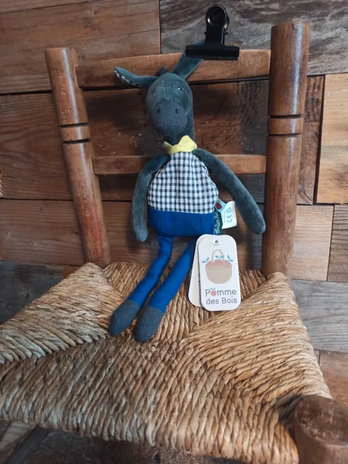 Peluche hochet âne moulin roty pomme des bois neuf - photo numéro 2